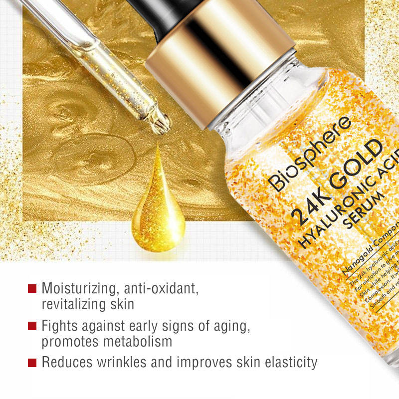 Luxury 24K Gold Snail Hyaluronic Acid Facial Serum
